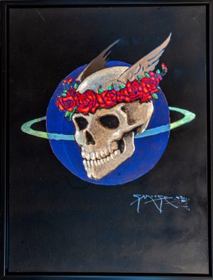 FLYING SKULL PAINTING