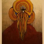 MADONA ANGEL HAND PAINTED PRINT