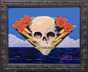 LIGHTNING SKULL PAINTING
